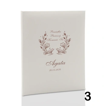Album komunijny wklejany 40 kremowych stron, personalizowany, 5 wzorów